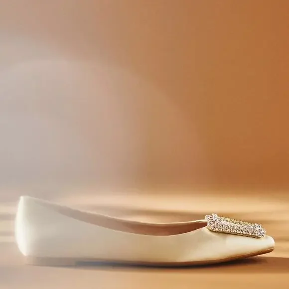 Badgley Mischka Emerie Crystal Buckle Flats 7.5US /38 EU - Picture 3 of 3